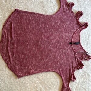 Jessica Simpson Red Sleeveless Tank Top with Crew Neck and Cut Out Details